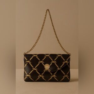 Vintage Longchamp Clutch with Gold Chain – Made in France
